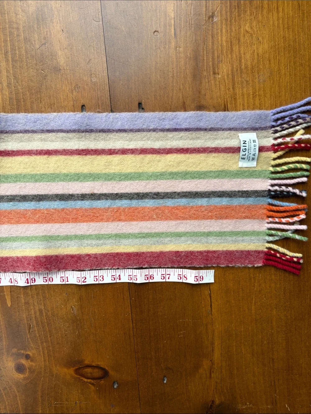 Elgin Vintage Striped Lambswool Scarf